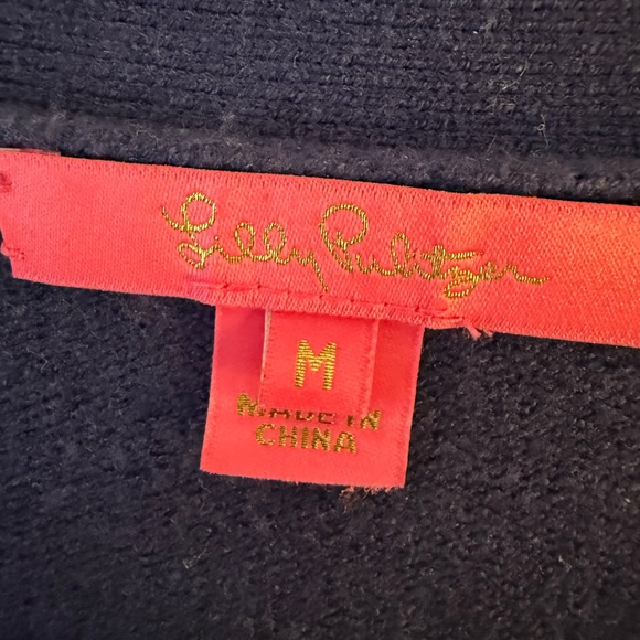 Lilly Pulitzer Blue and Pink Cardigan Sweater with Bow Details - Picture 5 of 5